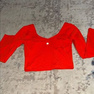 Lululemon size small orange long sleeve workout top super soft like new !
